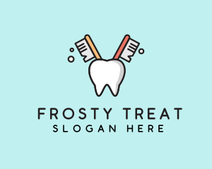 Dental Tooth Toothbrush  logo design