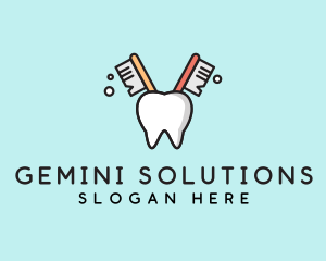 Dental Tooth Toothbrush  logo design