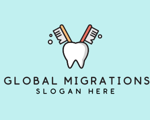 Dental Tooth Toothbrush  logo design