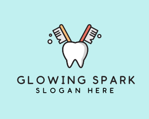 Dental Tooth Toothbrush  logo design