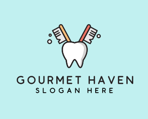 Dental Tooth Toothbrush  logo design