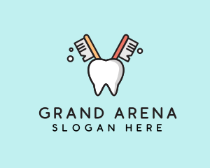 Dental Tooth Toothbrush  logo design