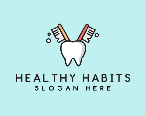 Dental Tooth Toothbrush  logo design