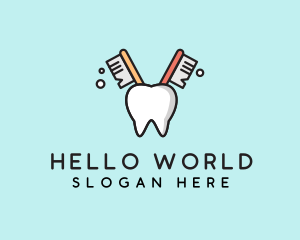 Dental Tooth Toothbrush  logo design