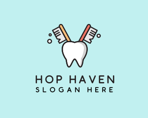 Dental Tooth Toothbrush  logo design