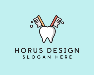 Dental Tooth Toothbrush  logo design