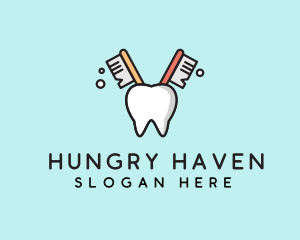 Dental Tooth Toothbrush  logo design