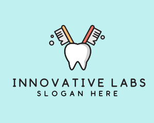 Dental Tooth Toothbrush  logo design