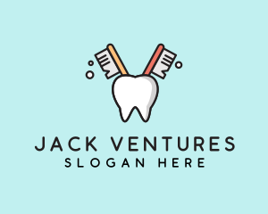 Dental Tooth Toothbrush  logo design