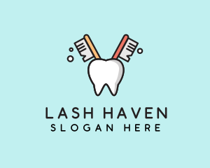 Dental Tooth Toothbrush  logo design