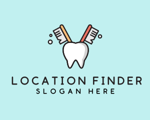 Dental Tooth Toothbrush  logo design