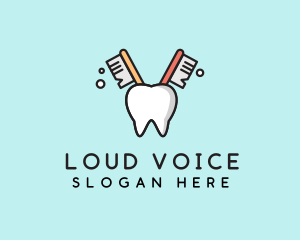 Dental Tooth Toothbrush  logo design