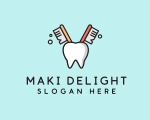 Dental Tooth Toothbrush  logo design