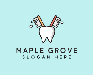 Dental Tooth Toothbrush  logo design