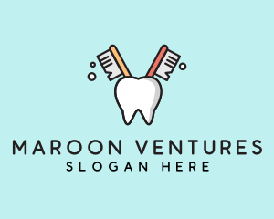 Dental Tooth Toothbrush  logo design