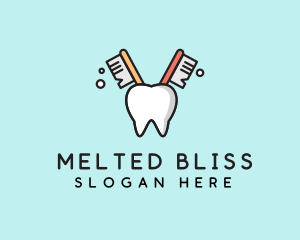 Dental Tooth Toothbrush  logo design