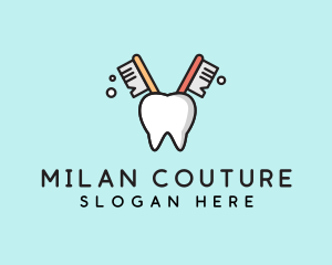 Dental Tooth Toothbrush  logo design