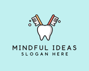 Dental Tooth Toothbrush  logo design