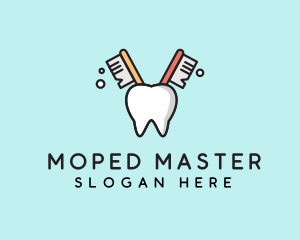 Dental Tooth Toothbrush  logo design