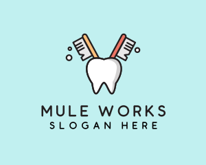 Dental Tooth Toothbrush  logo design