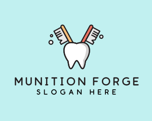 Dental Tooth Toothbrush  logo design