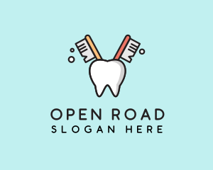 Dental Tooth Toothbrush  logo design