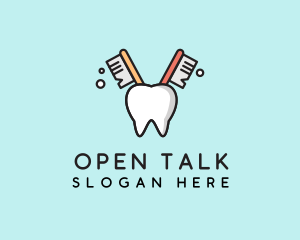 Dental Tooth Toothbrush  logo design