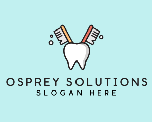 Dental Tooth Toothbrush  logo design