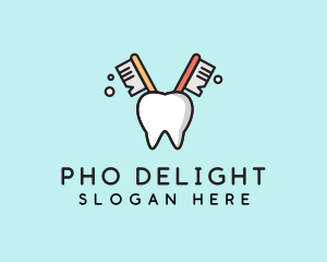 Dental Tooth Toothbrush  logo design