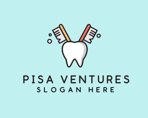 Dental Tooth Toothbrush  logo design