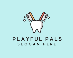 Dental Tooth Toothbrush  logo design