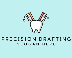 Dental Tooth Toothbrush  logo design