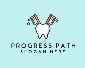 Dental Tooth Toothbrush  logo design