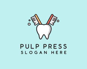 Dental Tooth Toothbrush  logo design