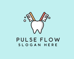 Dental Tooth Toothbrush  logo design