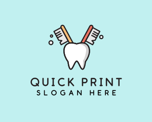 Dental Tooth Toothbrush  logo design