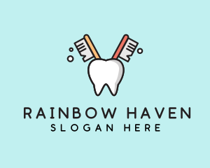 Dental Tooth Toothbrush  logo design