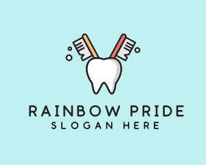 Dental Tooth Toothbrush  logo design