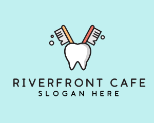 Dental Tooth Toothbrush  logo design