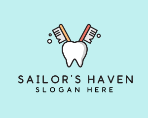 Dental Tooth Toothbrush  logo design