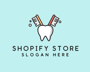 Dental Tooth Toothbrush  logo design