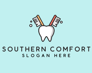 Dental Tooth Toothbrush  logo design