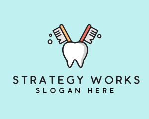 Dental Tooth Toothbrush  logo design