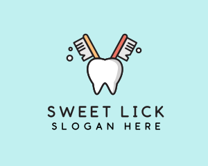 Dental Tooth Toothbrush  logo design