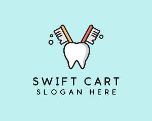 Dental Tooth Toothbrush  logo design