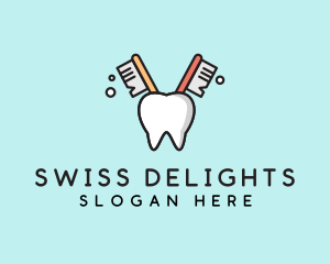 Dental Tooth Toothbrush  logo design