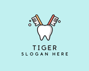 Dental Tooth Toothbrush  logo design