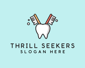 Dental Tooth Toothbrush  logo design