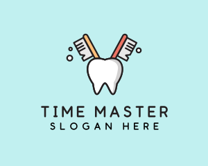 Dental Tooth Toothbrush  logo design