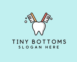 Dental Tooth Toothbrush  logo design